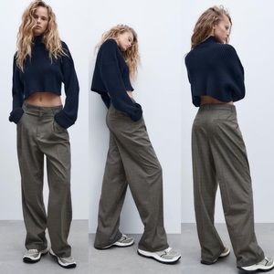 ZARA Full Length Plaid Pants